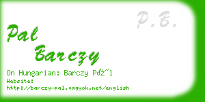 pal barczy business card